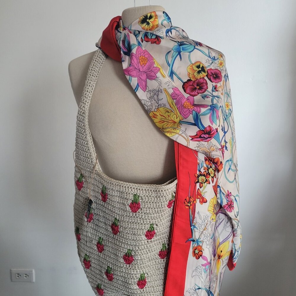 The Sak Limited Edition Crochet Natural Strawberries Hobo Bag - Picture 8 of 14